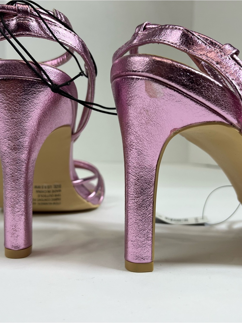 torrid Metallic Rose Pink Strappy Heeled Sandals size 9.5 WW - Picture 8 of 11